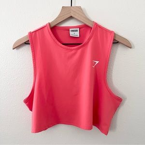 GYMSHARK Coral Cropped Tank Top